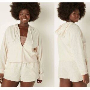 Victoria Secret PINK Summer Lounge Cotton Zip Up Hoodie Sweatshirt XXL NWT